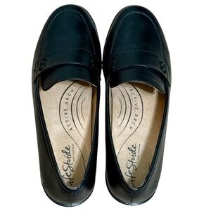 LifeStride Soft‎ System Active Arch Black Penny Loafers Womens Comfort Shoes